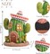 Cinco de Mayo Cactus Fairy House Garden Statue – Solar Powered Resin Outdoor Decor, Waterproof Yard Ornament Gift for Patio, Lawn, Indoor & Outdoor Display (7.5")